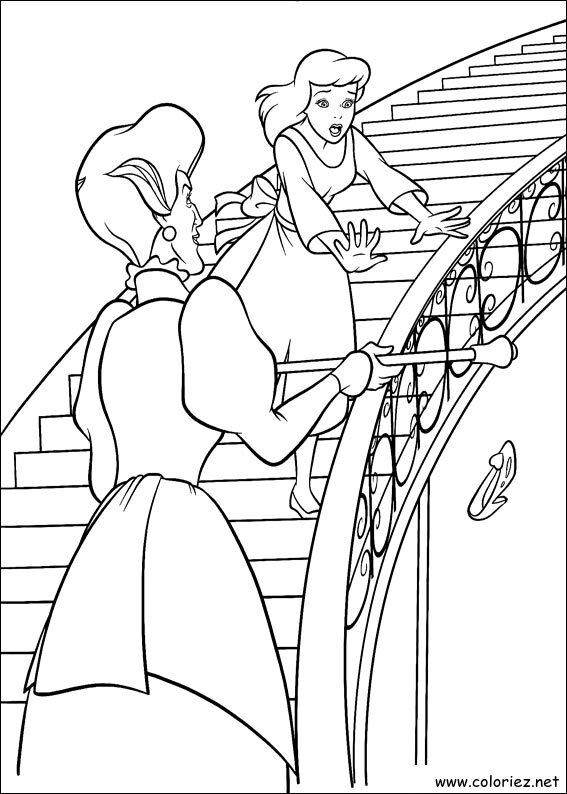 Coloriage de Cendrillon à imprimer