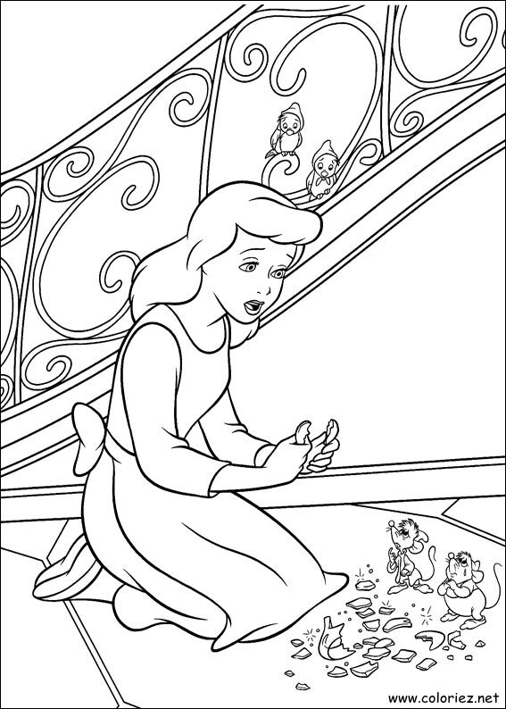 Coloriage de Cendrillon à imprimer