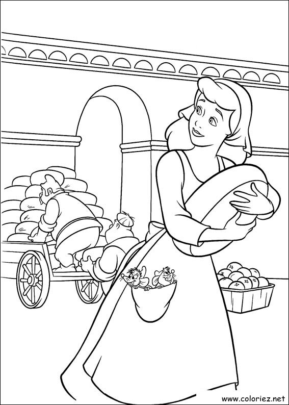 Coloriage de Cendrillon à imprimer