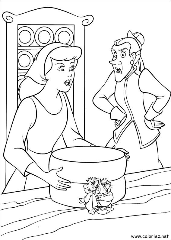 Coloriage de Cendrillon à imprimer