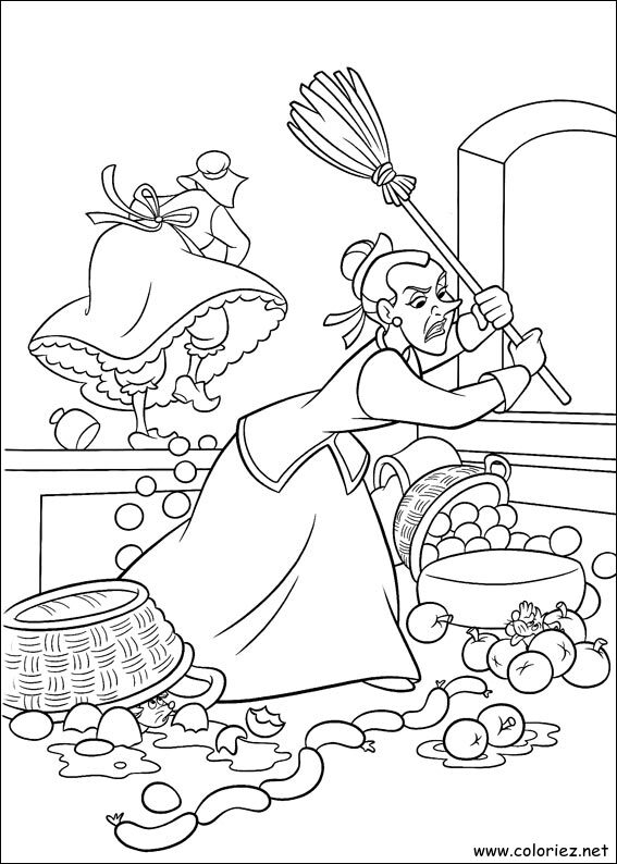 Coloriage de Cendrillon à imprimer