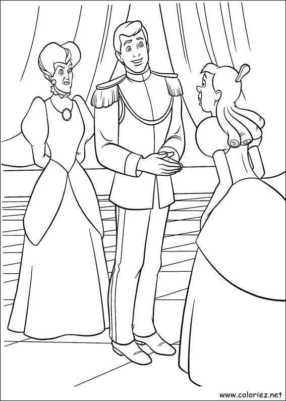 Coloriage de Cendrillon à imprimer