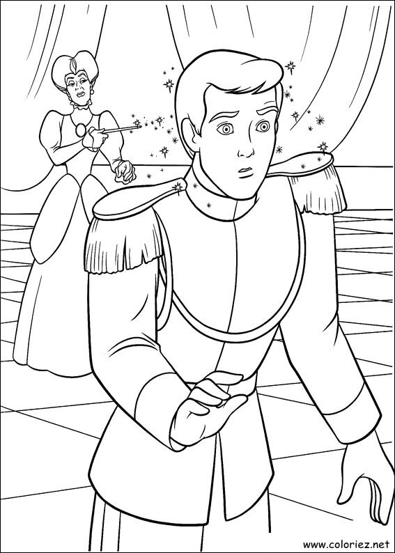 Coloriage de Cendrillon à imprimer