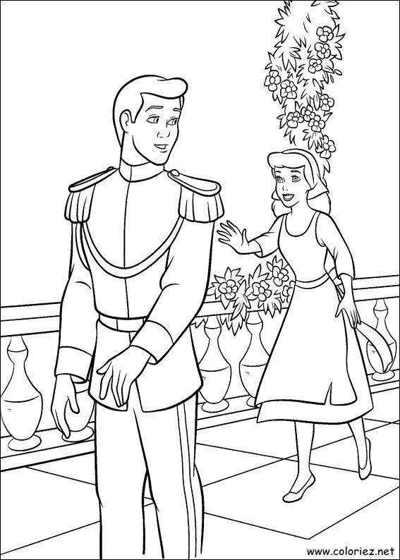 Coloriage de Cendrillon à imprimer
