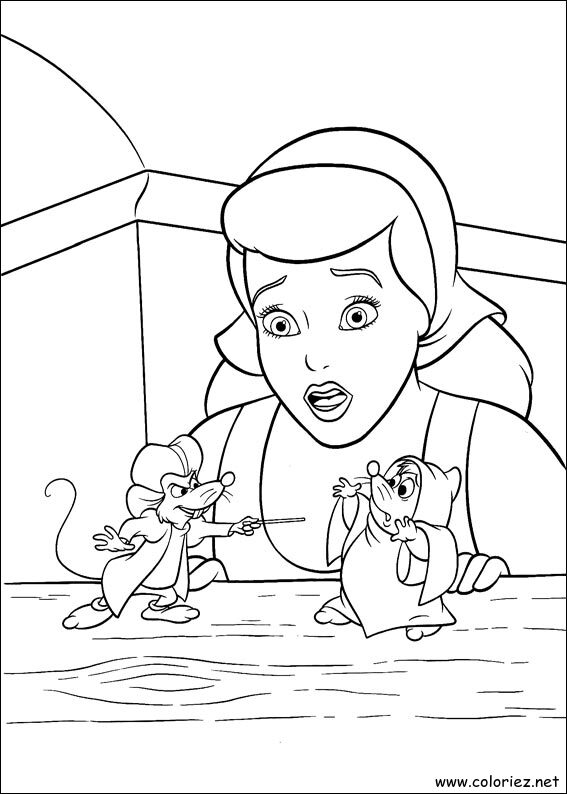 Coloriage de Cendrillon à imprimer