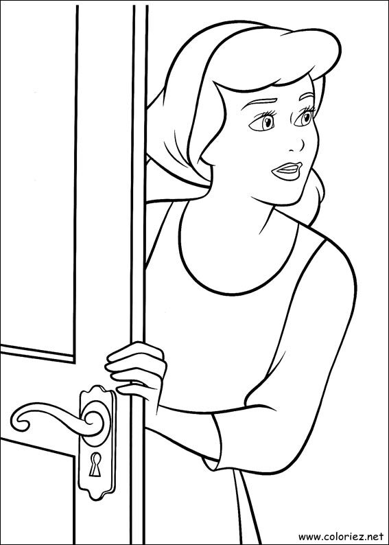 Coloriage de Cendrillon à imprimer
