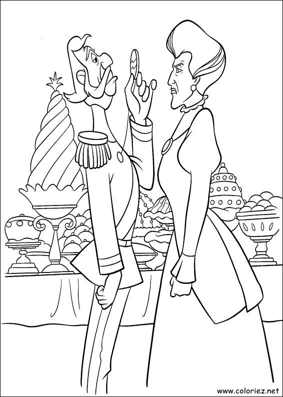 Coloriage de Cendrillon à imprimer
