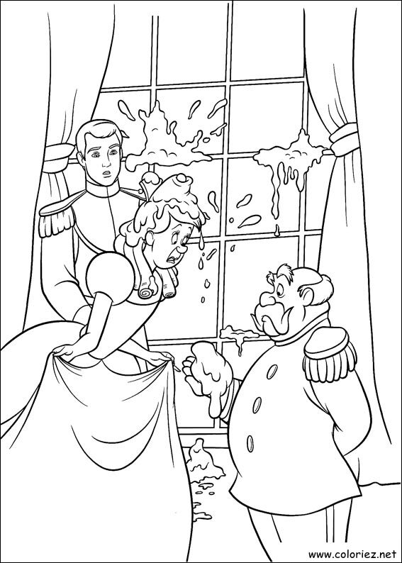Coloriage de Cendrillon à imprimer
