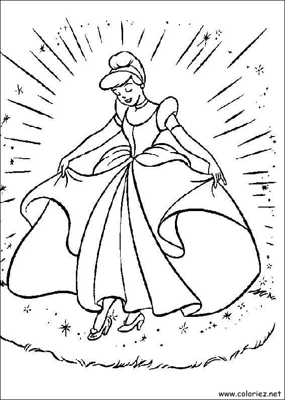 Coloriage de Cendrillon à imprimer