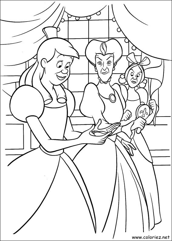 Coloriage de Cendrillon à imprimer