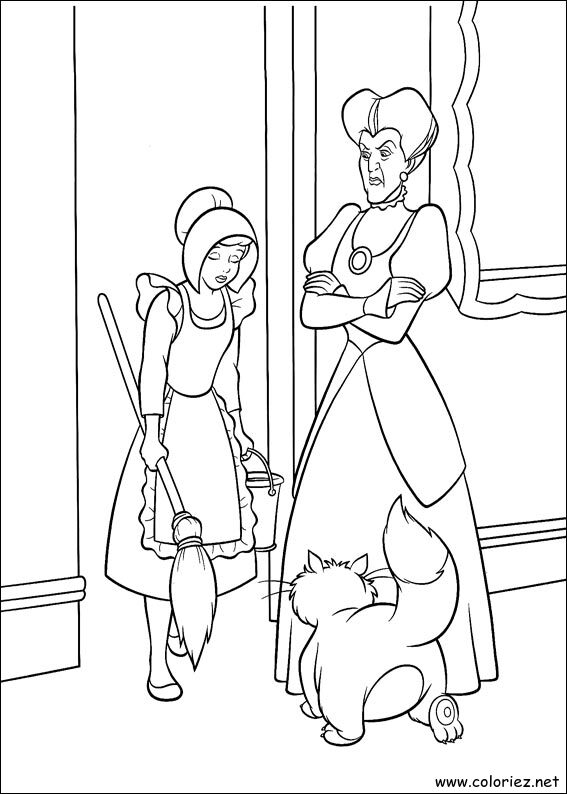 Coloriage de Cendrillon à imprimer