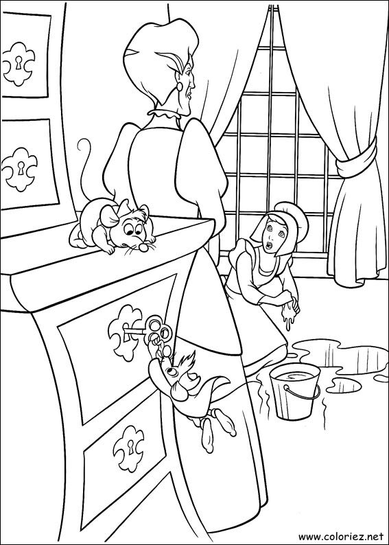 Coloriage de Cendrillon à imprimer