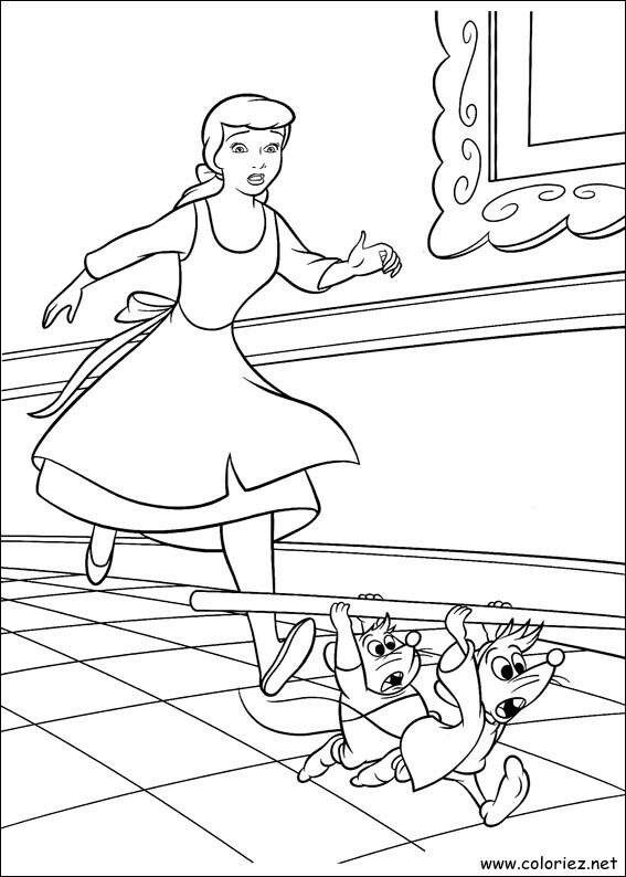 Coloriage de Cendrillon à imprimer