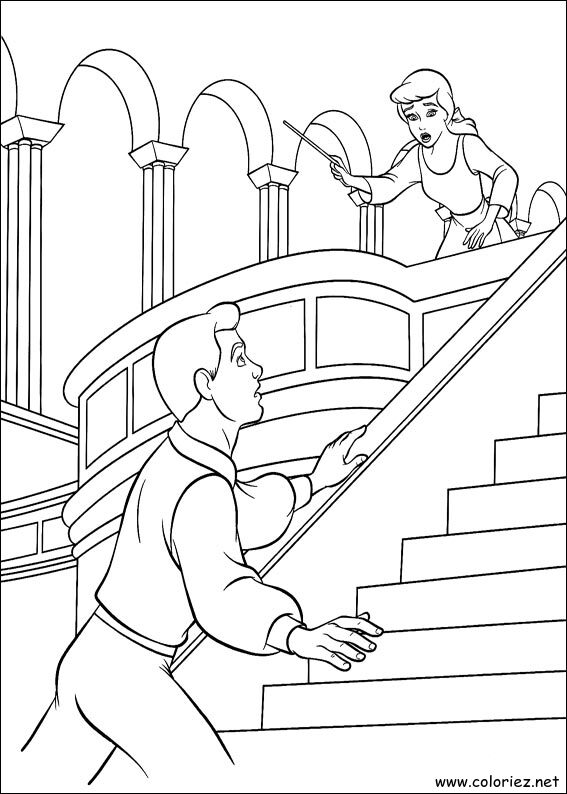 Coloriage de Cendrillon à imprimer