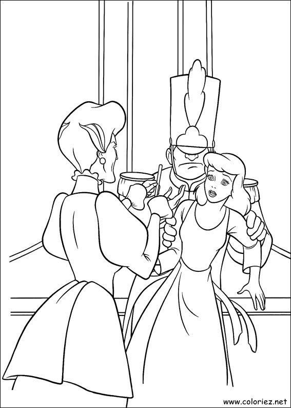 Coloriage de Cendrillon à imprimer