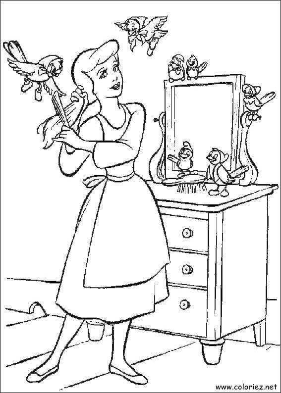 Coloriage de Cendrillon à imprimer