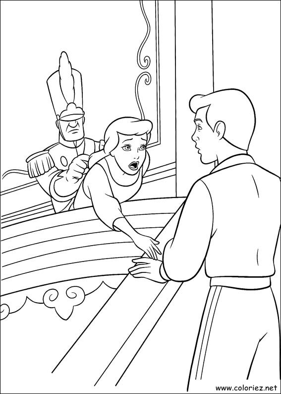 Coloriage de Cendrillon à imprimer