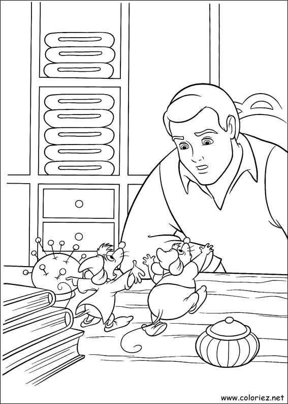 Coloriage de Cendrillon à imprimer