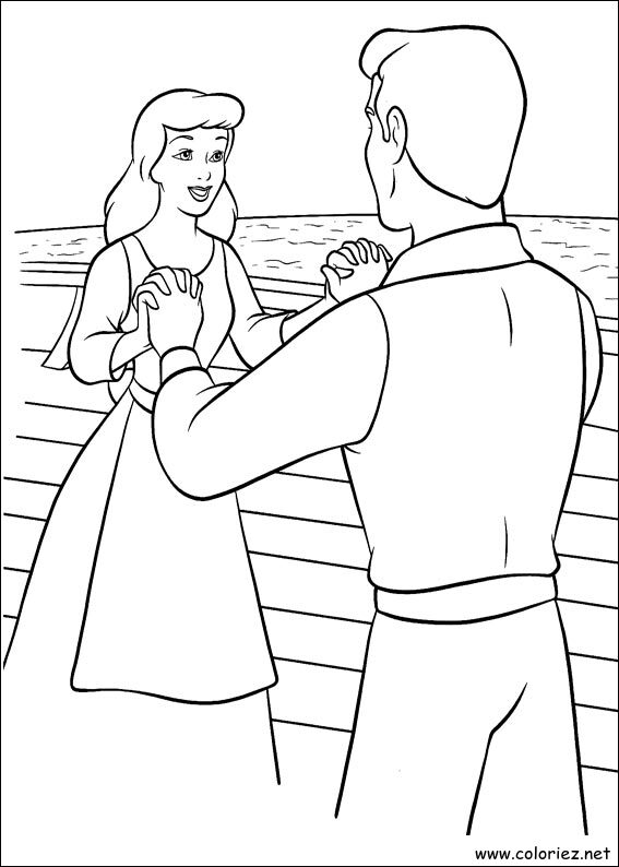 Coloriage de Cendrillon à imprimer