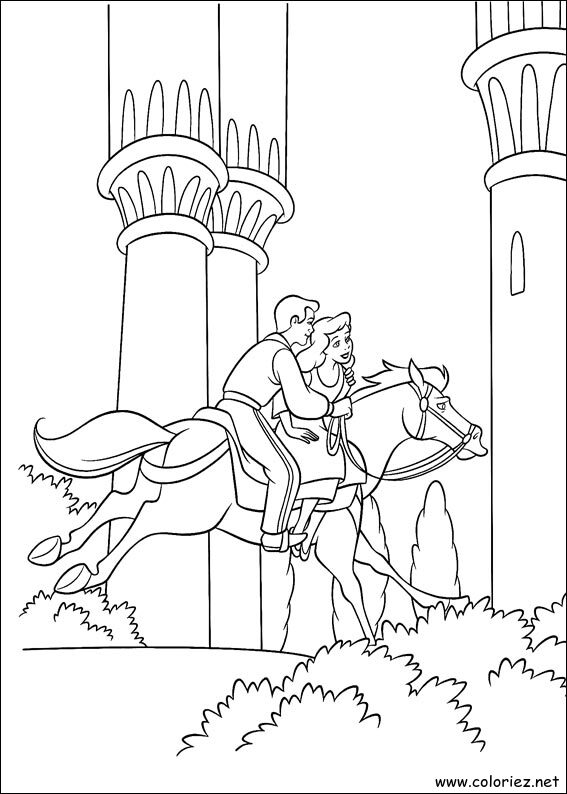 Coloriage de Cendrillon à imprimer