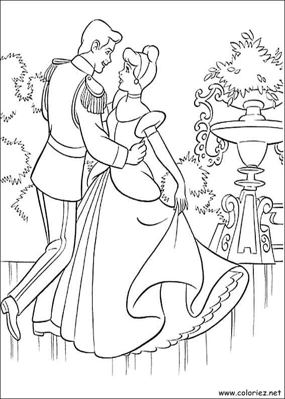 Coloriage de Cendrillon à imprimer