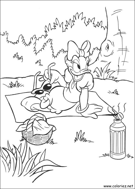 Coloriage de Pique-nique pour Daisy à imprimer