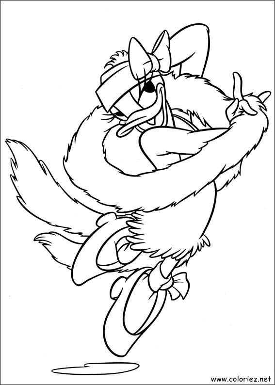Coloriage de Daisy en tenue de soirée à imprimer