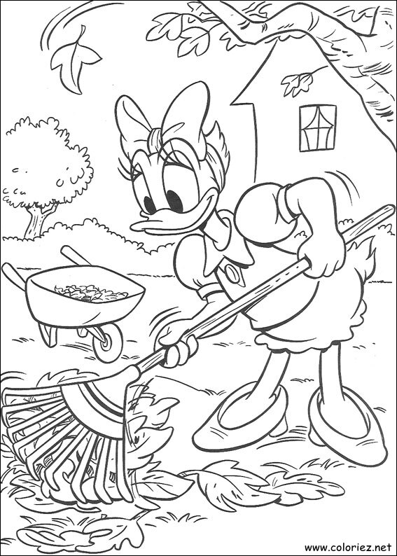 Coloriage de Daisy dans son jardin à imprimer