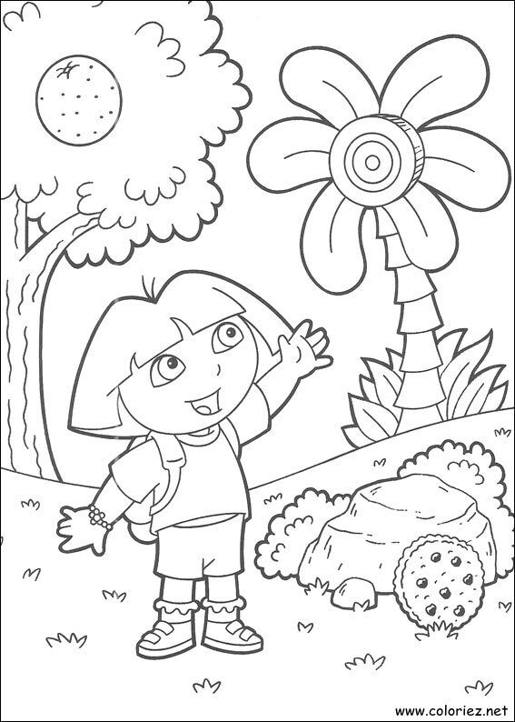 Coloriage de Dora l'Exploratrice à imprimer !