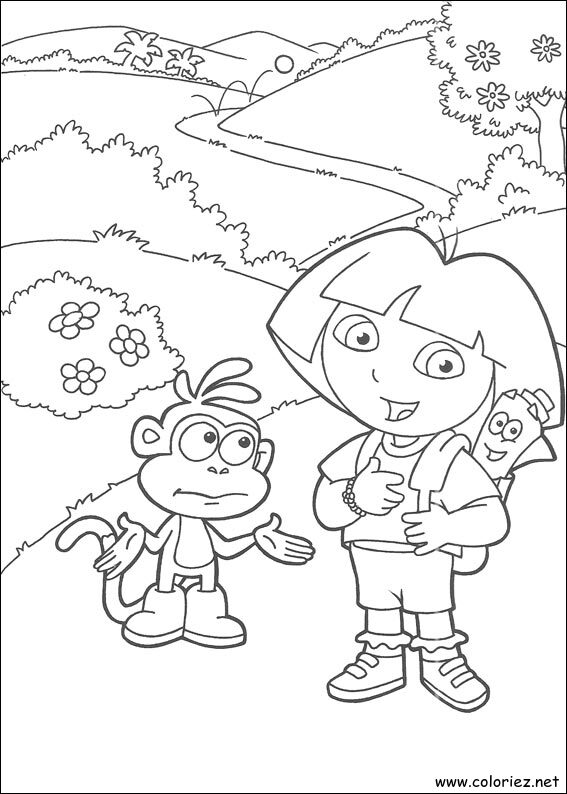 Coloriage de Dora l'Exploratrice à imprimer !