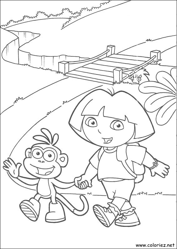 Coloriage de Dora l'Exploratrice à imprimer !