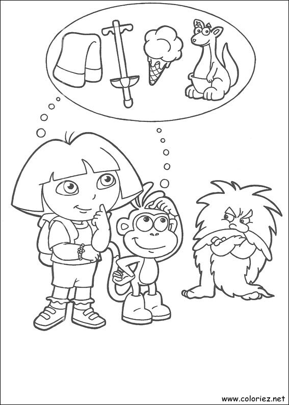 Coloriage de Dora l'Exploratrice à imprimer !