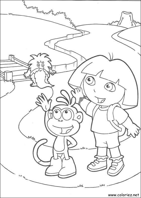 Coloriage de Dora l'Exploratrice à imprimer !