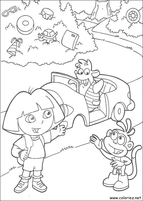 Coloriage de Dora l'Exploratrice à imprimer !
