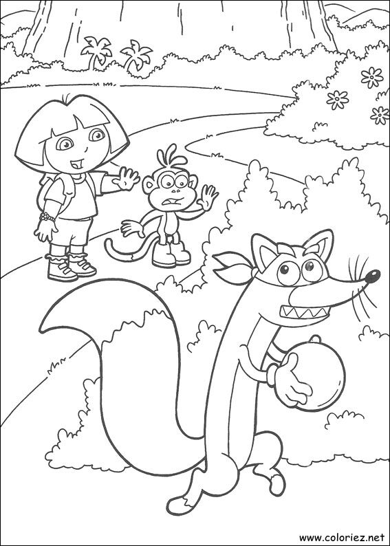 Coloriage de Dora l'Exploratrice à imprimer !