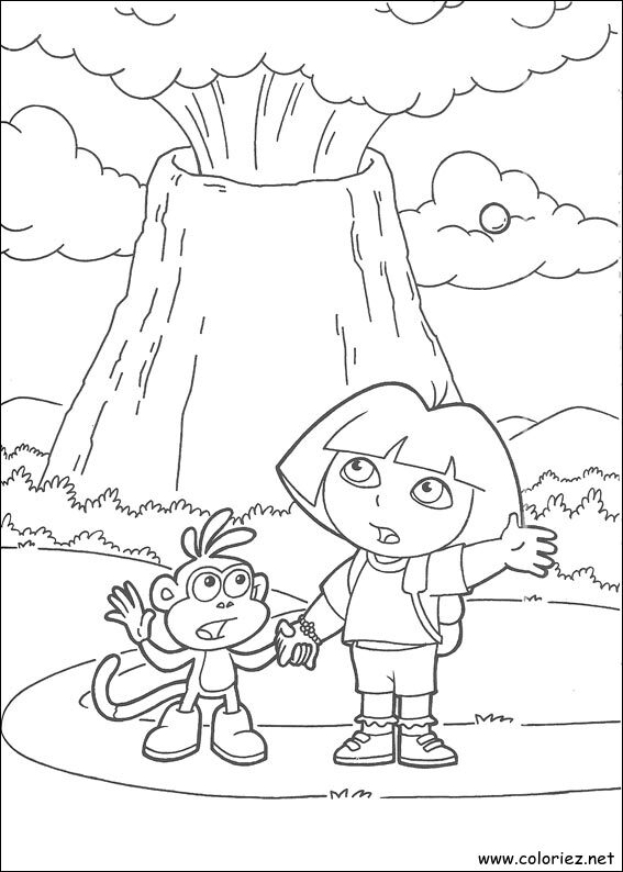 Coloriage de Dora l'Exploratrice à imprimer !