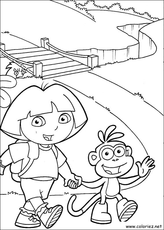 Coloriage de Dora l'Exploratrice à imprimer !