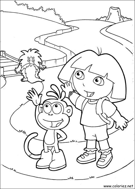 Coloriage de Dora l'Exploratrice à imprimer !