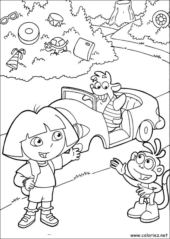 Coloriage de Dora l'Exploratrice à imprimer !