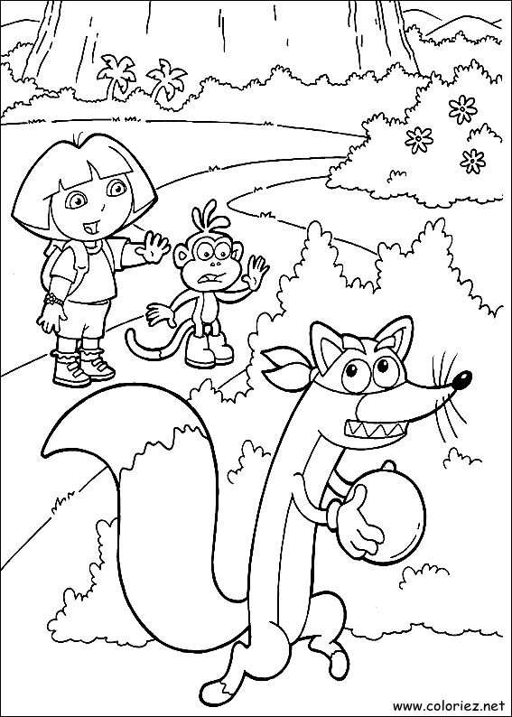 Coloriage de Dora l'Exploratrice à imprimer !