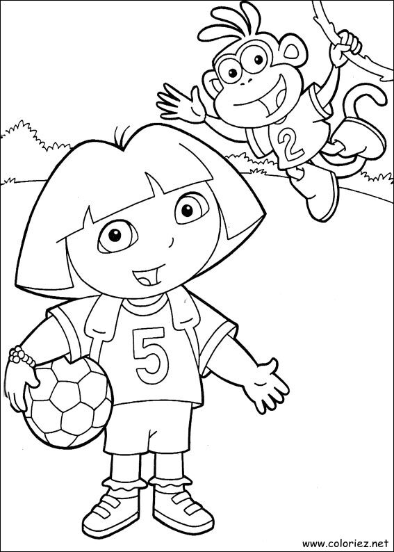 Coloriage de Dora l'Exploratrice à imprimer !