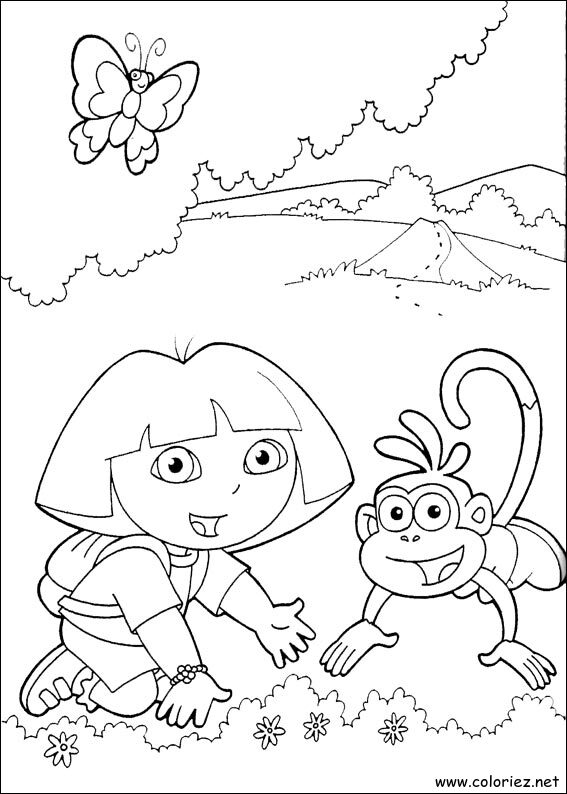 Coloriage de Dora l'Exploratrice à imprimer !