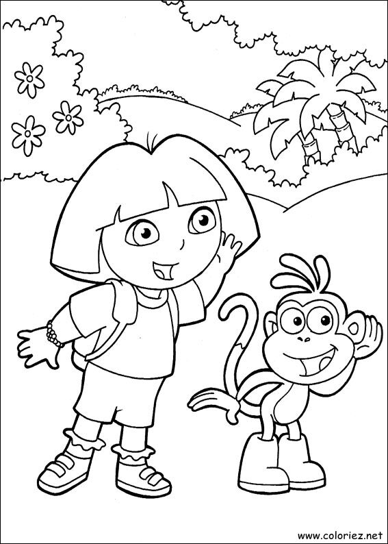 Coloriage de Dora l'Exploratrice à imprimer !