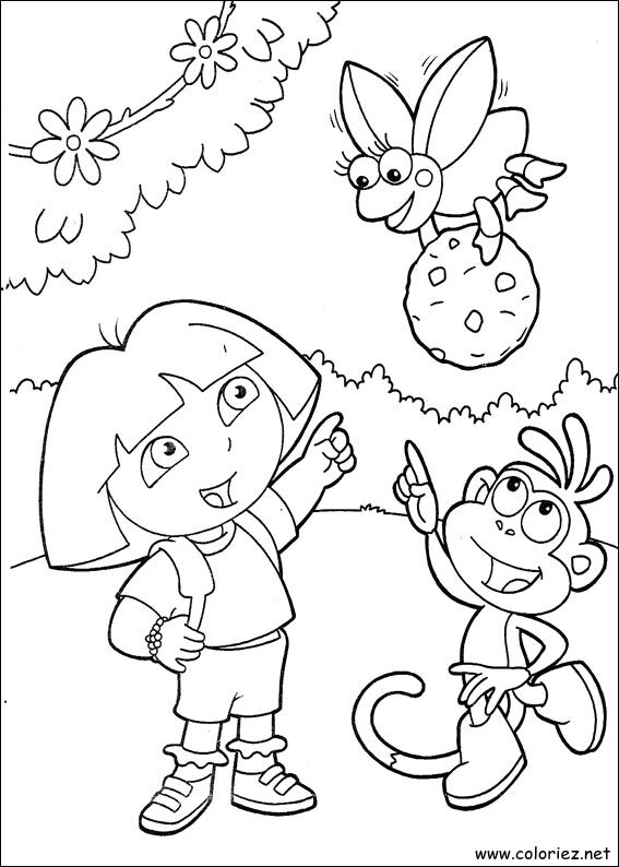 Coloriage de Dora l'Exploratrice à imprimer !