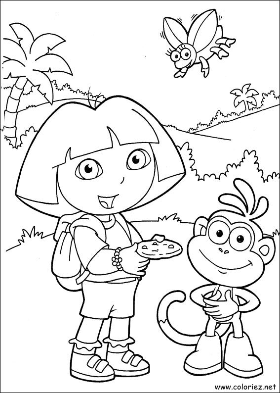 Coloriage de Dora l'Exploratrice à imprimer !
