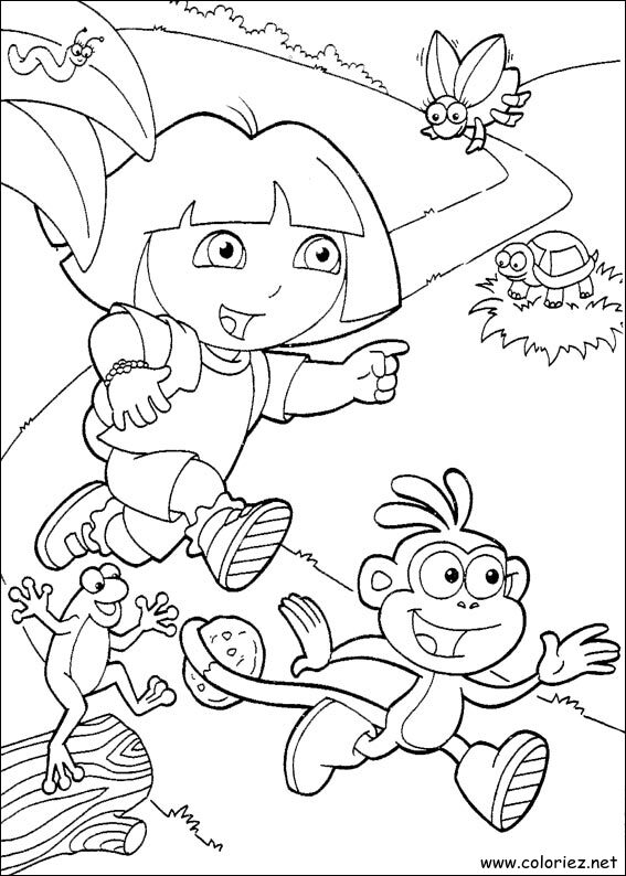 Coloriage de Dora l'Exploratrice à imprimer !