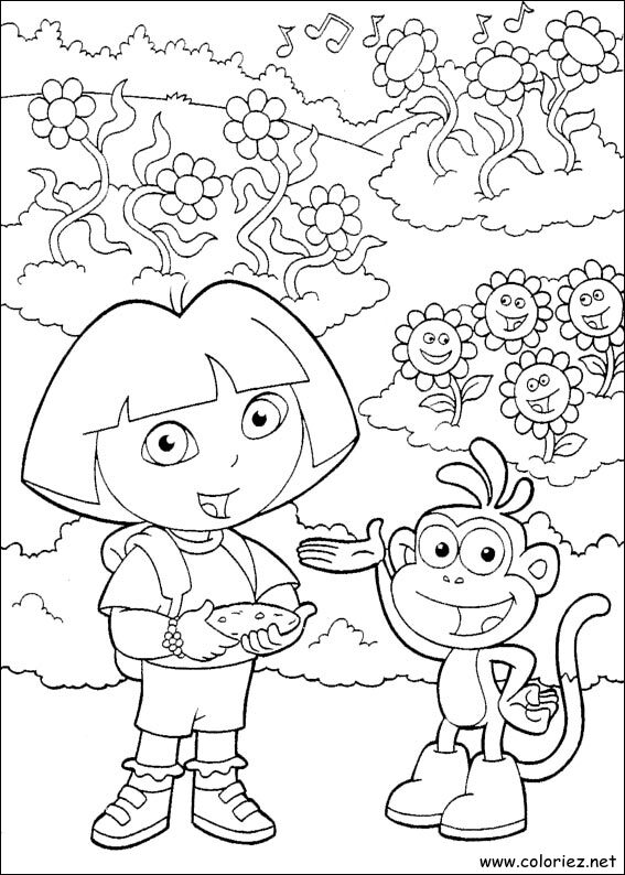 Coloriage de Dora l'Exploratrice à imprimer !