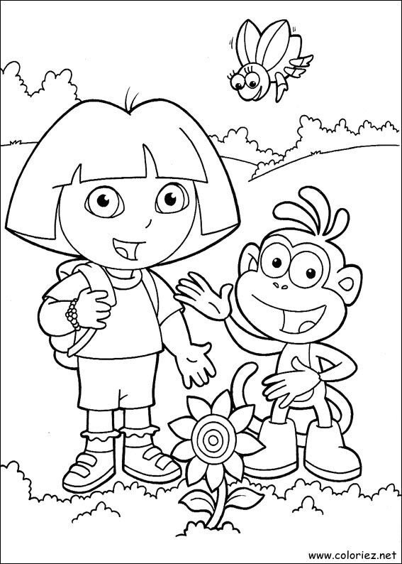 Coloriage de Dora l'Exploratrice à imprimer !