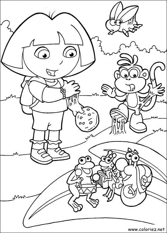 Coloriage de Dora l'Exploratrice à imprimer !