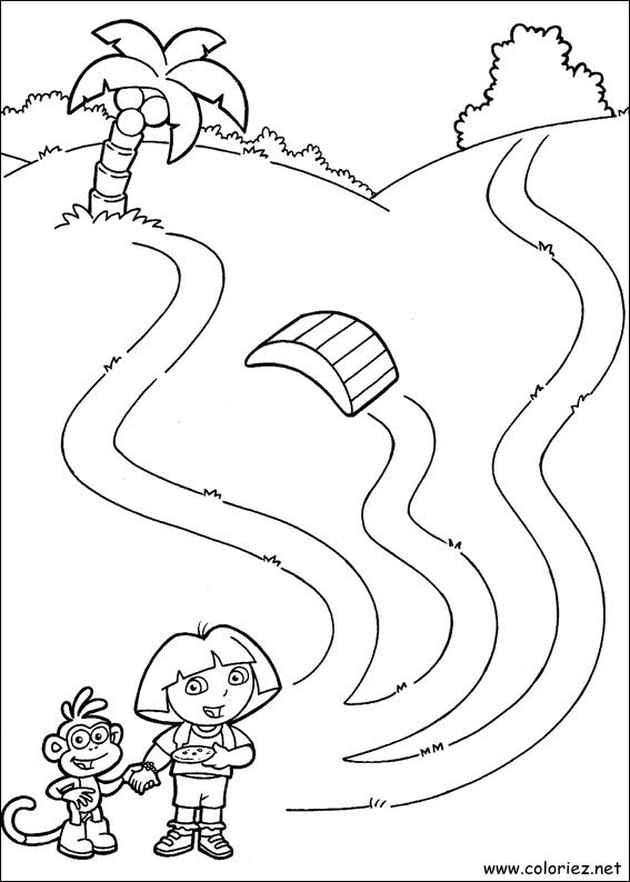 Coloriage de Dora l'Exploratrice à imprimer !